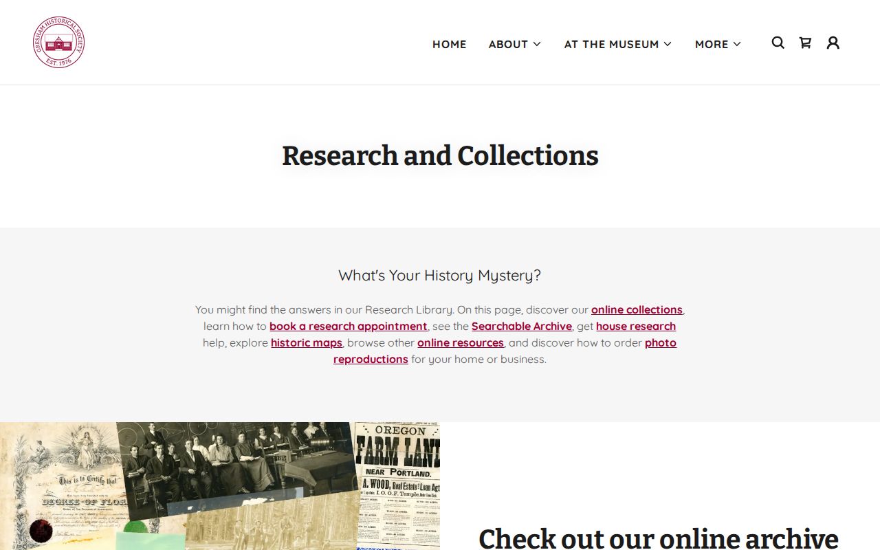 Gresham city directory local-history collections at the Gresham Historical Society